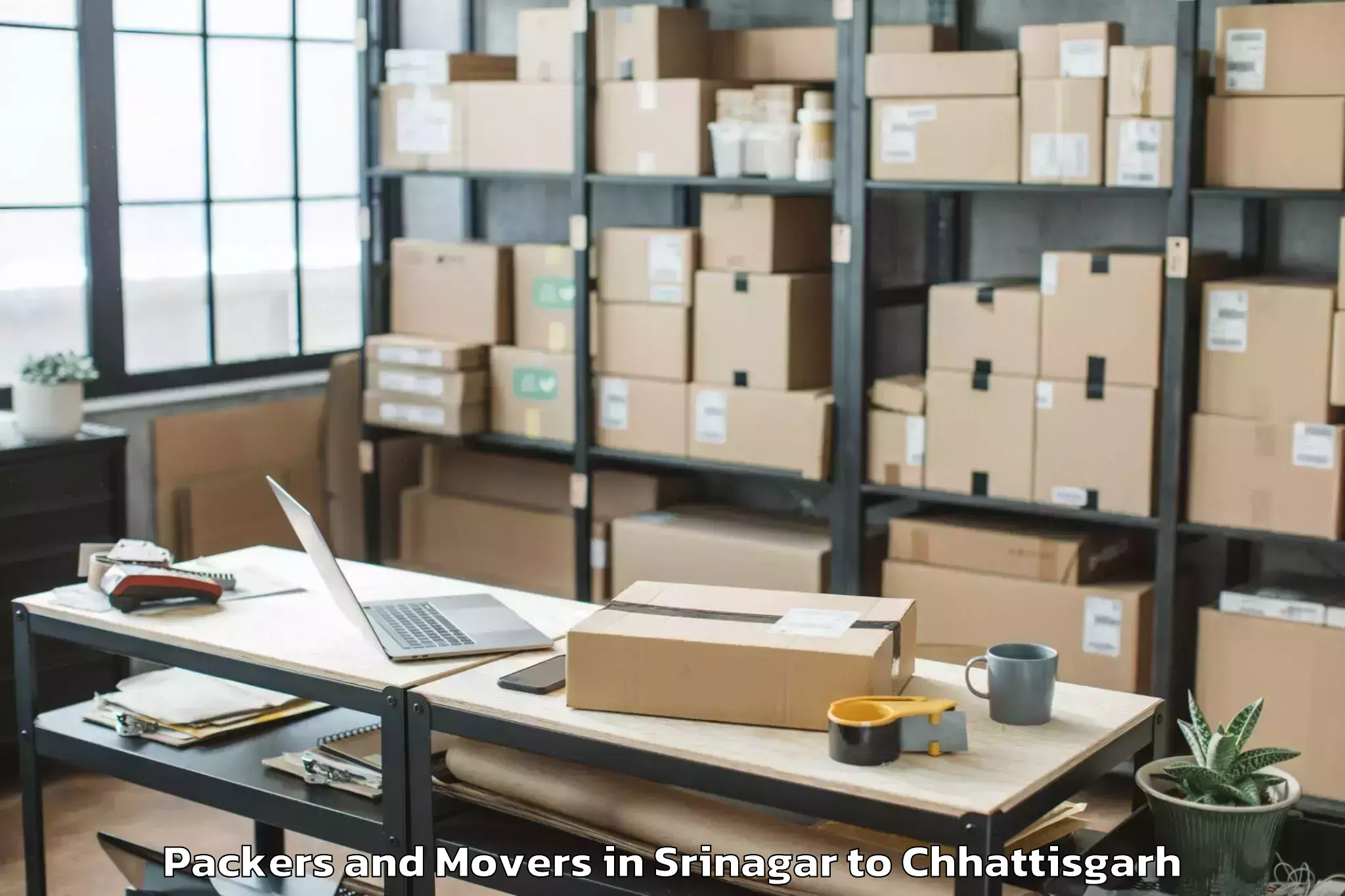 Quality Srinagar to Bastar Packers And Movers